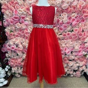 Elegant Red Kids Formal Dress